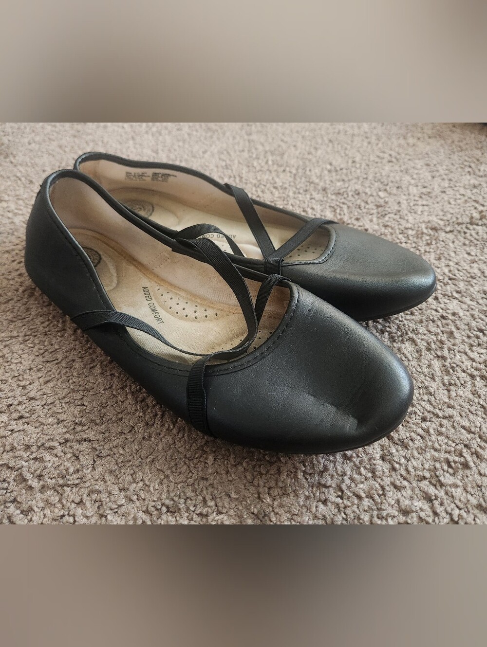 Black Criss-Cross Mary Jane Ballet Flats - Comfort Insole